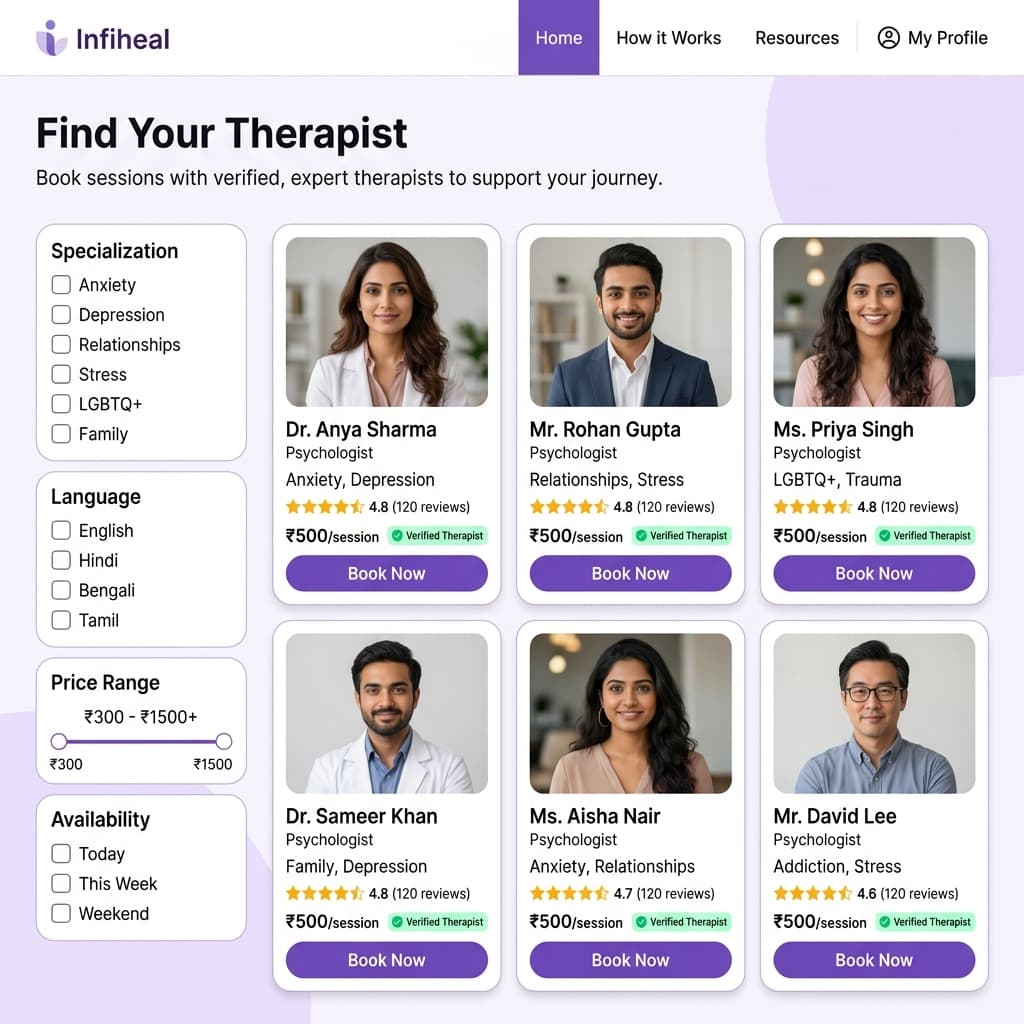 Infiheal, Booking